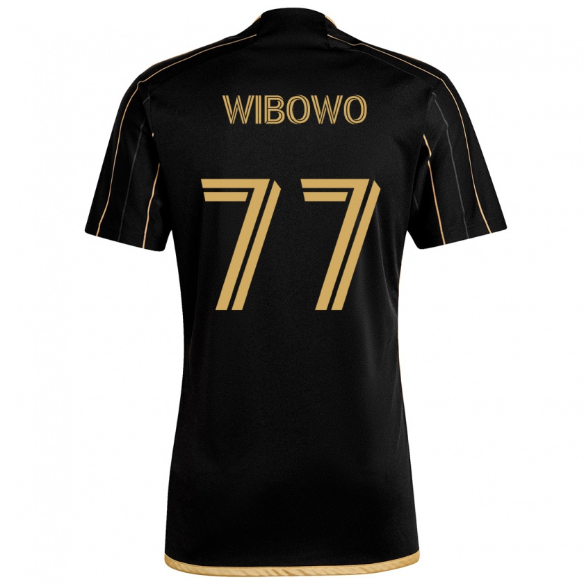 Kandiny Mujer Camiseta Adrian Wibowo #77 Oro Negro 1ª Equipación 2024/25 La Camisa Chile