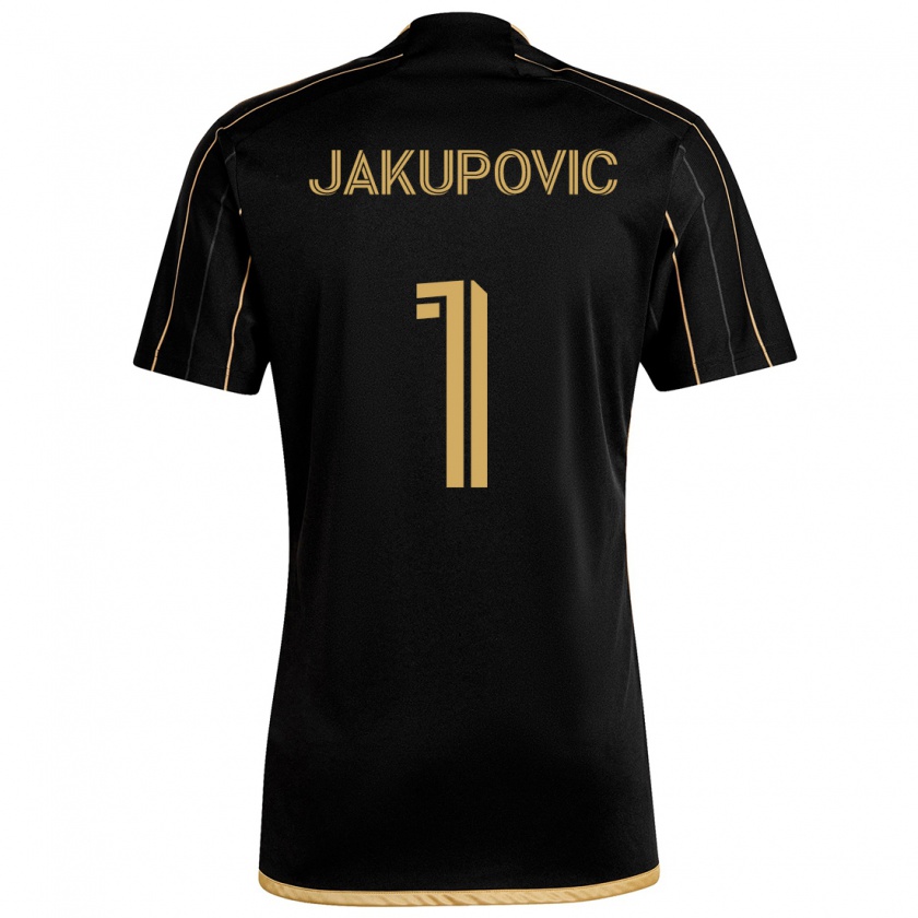 Kandiny Mujer Camiseta Eldin Jakupović #1 Oro Negro 1ª Equipación 2024/25 La Camisa Chile