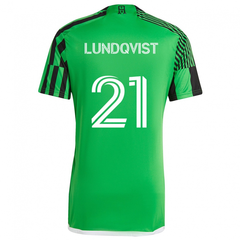 Kandiny Mujer Camiseta Adam Lundqvist #21 Verde Negro 1ª Equipación 2024/25 La Camisa Chile