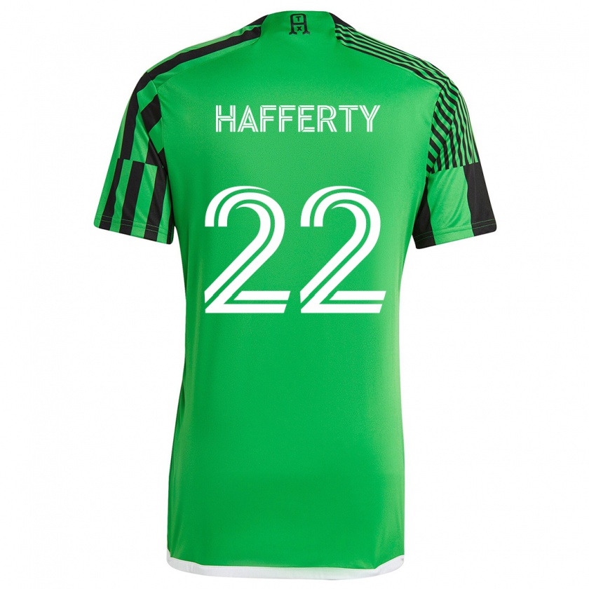 Kandiny Mujer Camiseta Joe Hafferty #22 Verde Negro 1ª Equipación 2024/25 La Camisa Chile