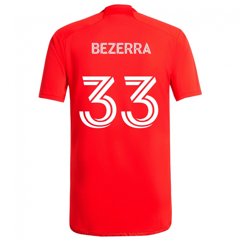 Kandiny Mujer Camiseta Victor Bezerra #33 Rojo Blanco 1ª Equipación 2024/25 La Camisa Chile