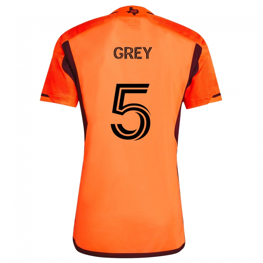 Kandiny Mujer Camiseta Omar Grey #5 Naranja Negro 1ª Equipación 2024/25 La Camisa Chile