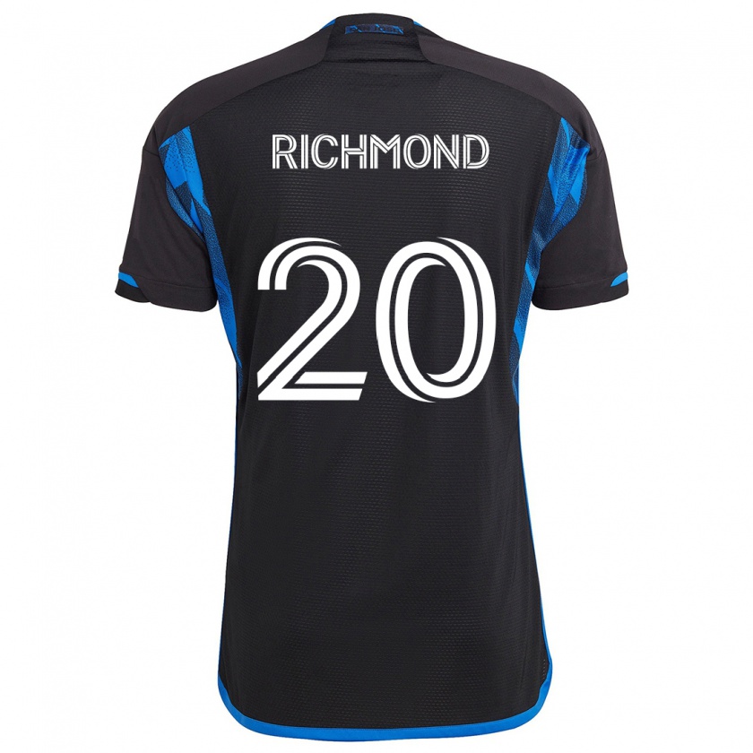 Kandiny Mujer Camiseta Will Richmond #20 Azul Negro 1ª Equipación 2024/25 La Camisa Chile