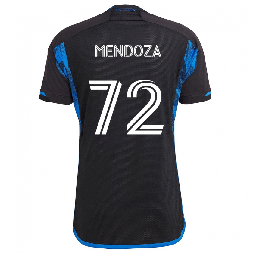 Kandiny Mujer Camiseta Edwyn Mendoza #72 Azul Negro 1ª Equipación 2024/25 La Camisa Chile