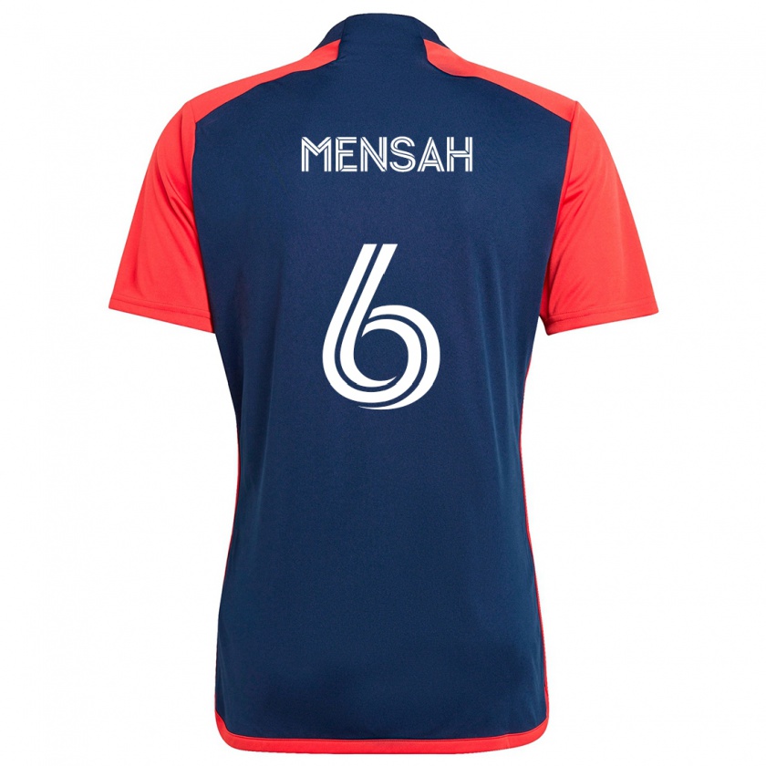 Kandiny Mujer Camiseta Jonathan Mensah #6 Azul Rojo 1ª Equipación 2024/25 La Camisa Chile