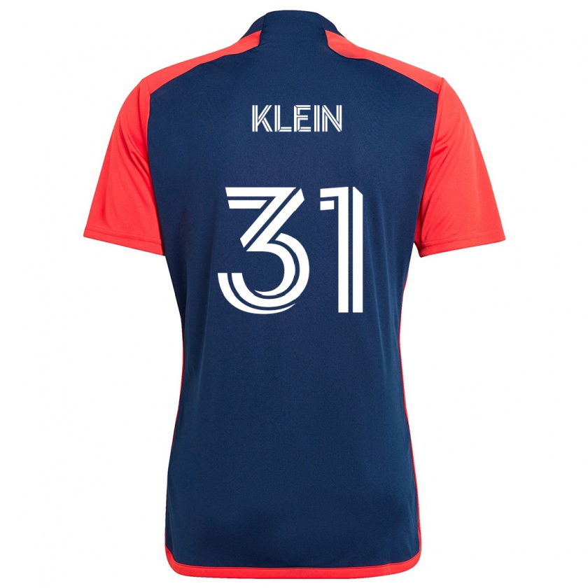 Kandiny Mujer Camiseta Eric Klein #31 Azul Rojo 1ª Equipación 2024/25 La Camisa Chile