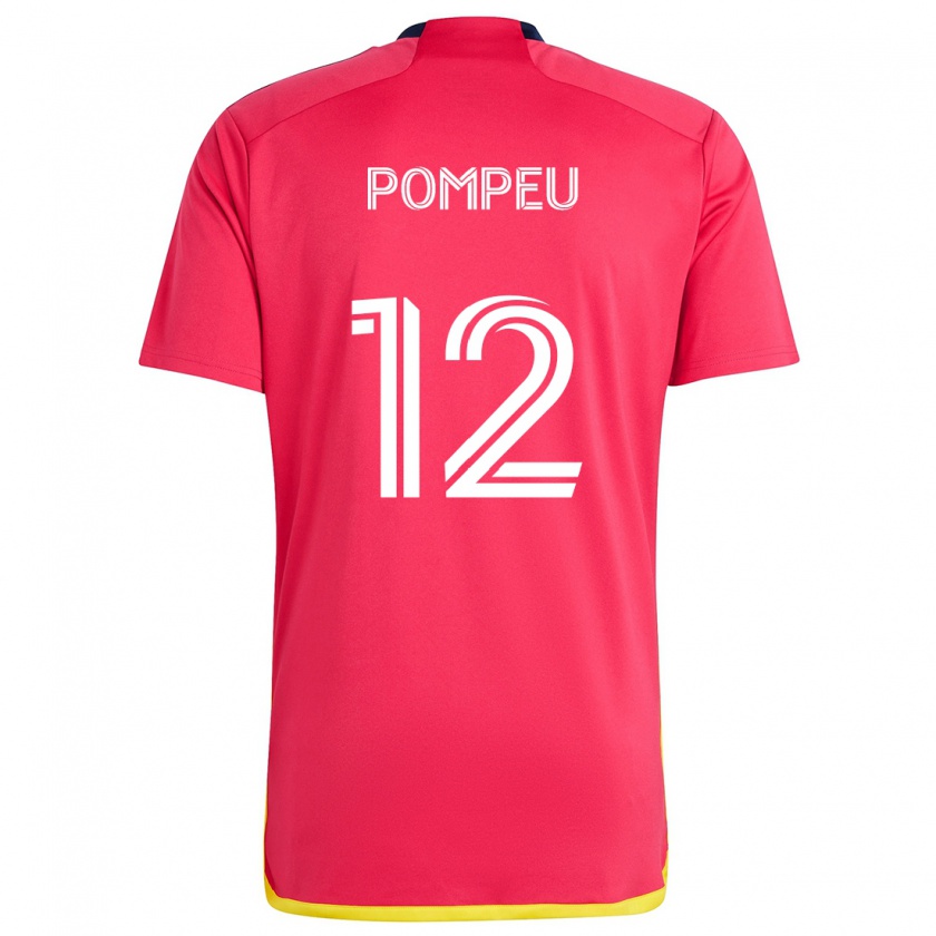 Kandiny Mujer Camiseta Célio Pompeu #12 Rojo Azul 1ª Equipación 2024/25 La Camisa Chile