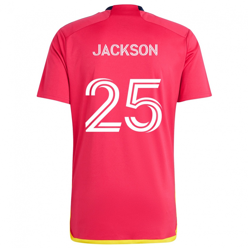 Kandiny Mujer Camiseta Aziel Jackson #25 Rojo Azul 1ª Equipación 2024/25 La Camisa Chile