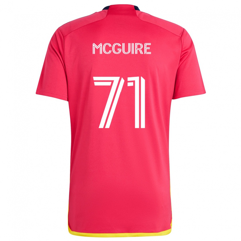 Kandiny Mujer Camiseta Nolan Mcguire #71 Rojo Azul 1ª Equipación 2024/25 La Camisa Chile