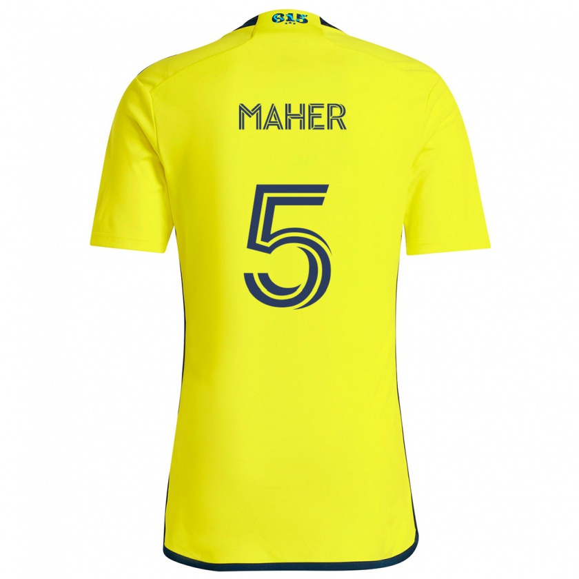 Kandiny Mujer Camiseta Jack Maher #5 Amarillo Azul 1ª Equipación 2024/25 La Camisa Chile