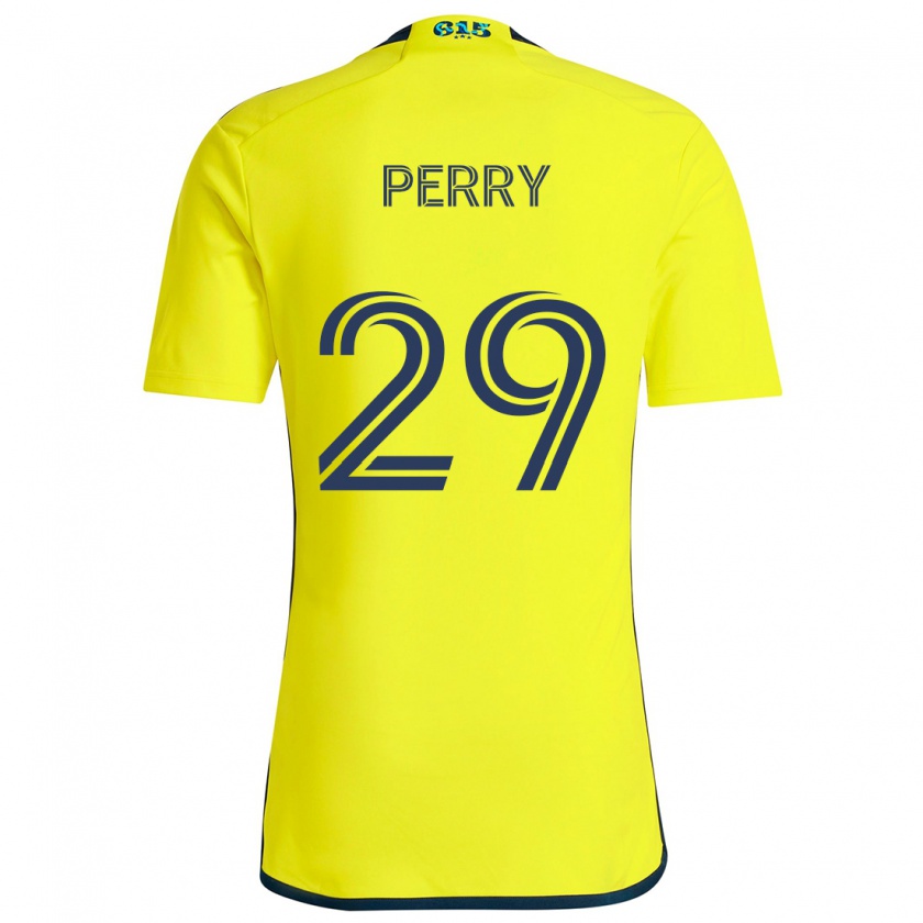 Kandiny Mujer Camiseta Nebiyou Perry #29 Amarillo Azul 1ª Equipación 2024/25 La Camisa Chile