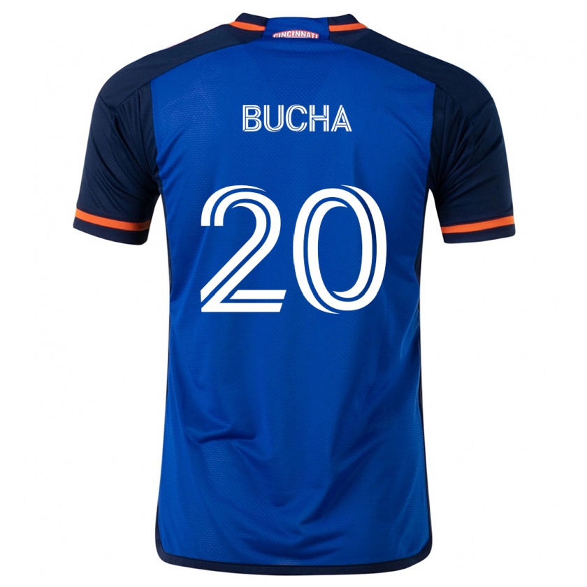 Kandiny Mujer Camiseta Pavel Bucha #20 Azul Blanco 1ª Equipación 2024/25 La Camisa Chile