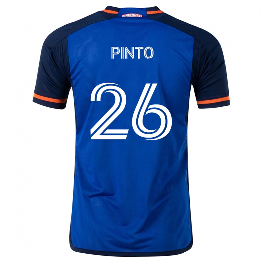 Kandiny Mujer Camiseta Malik Pinto #26 Azul Blanco 1ª Equipación 2024/25 La Camisa Chile