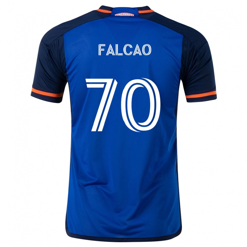 Kandiny Mujer Camiseta Kiano Falcao #70 Azul Blanco 1ª Equipación 2024/25 La Camisa Chile