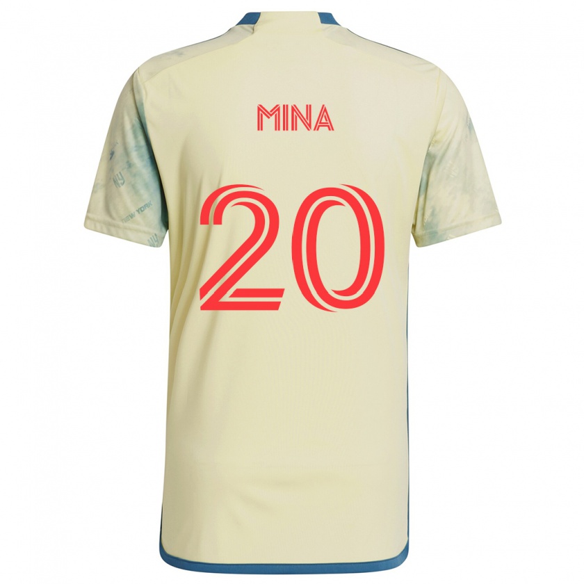 Kandiny Mujer Camiseta Juan Mina #20 Amarillo Rojo Azul 1ª Equipación 2024/25 La Camisa Chile