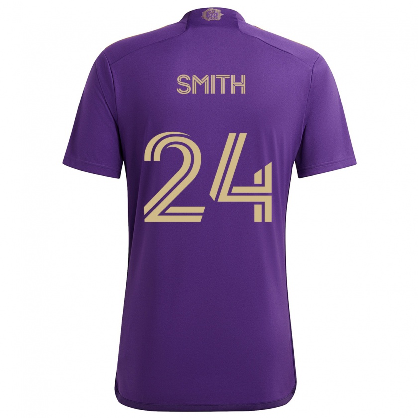 Kandiny Mujer Camiseta Kyle Smith #24 Púrpura Amarillo 1ª Equipación 2024/25 La Camisa Chile