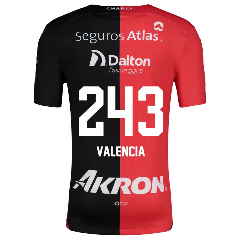 Kandiny Mujer Camiseta Luis Valencia #243 Negro Rojo 1ª Equipación 2024/25 La Camisa Chile