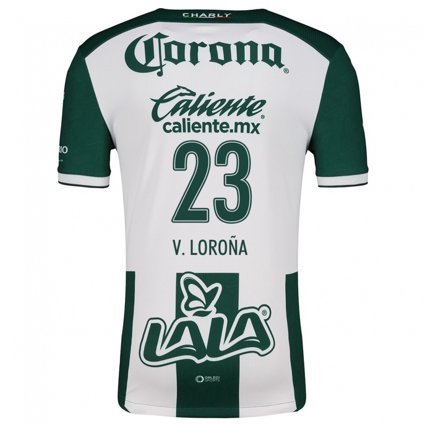 Kandiny Mujer Camiseta Vladímir Loroña #23 Verde Blanco 1ª Equipación 2024/25 La Camisa Chile