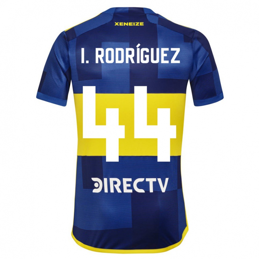 Kandiny Mujer Camiseta Ignacio Rodríguez #44 Azul Amarillo 1ª Equipación 2024/25 La Camisa Chile