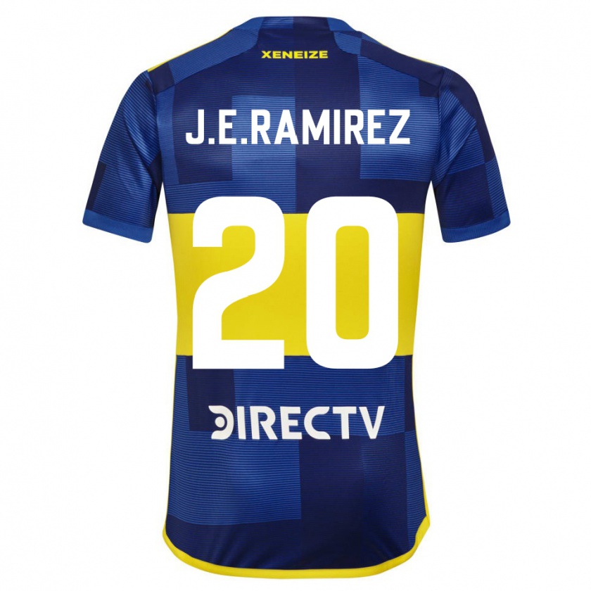 Kandiny Mujer Camiseta Juan Edgardo Ramirez #20 Azul Amarillo 1ª Equipación 2024/25 La Camisa Chile