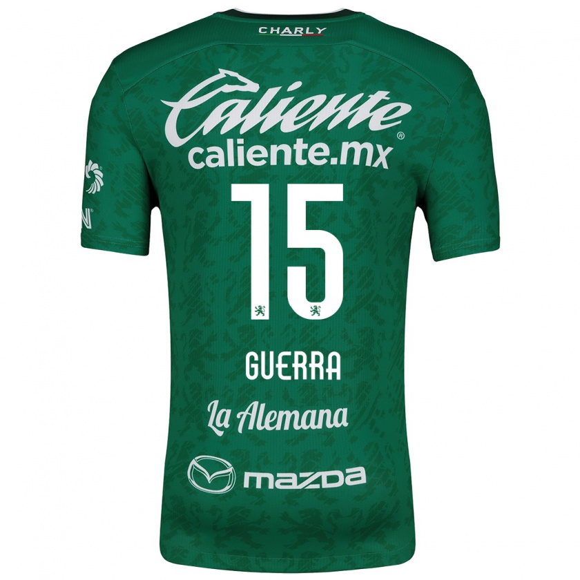 Kandiny Mujer Camiseta Edgar Guerra #15 Verde Blanco 1ª Equipación 2024/25 La Camisa Chile