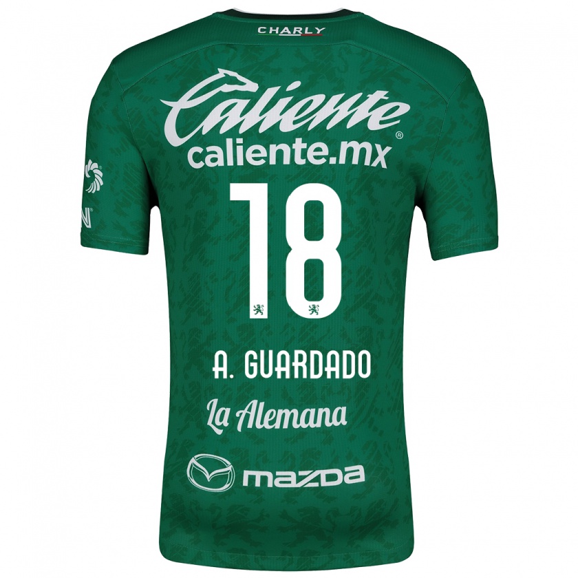 Kandiny Mujer Camiseta Andrés Guardado #18 Verde Blanco 1ª Equipación 2024/25 La Camisa Chile