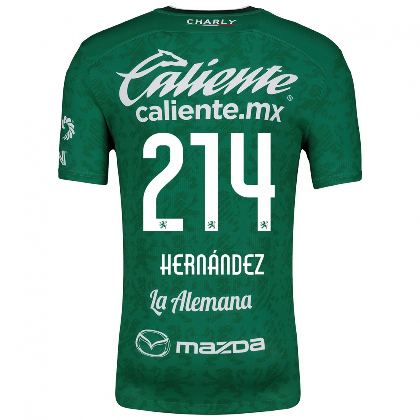 Kandiny Mujer Camiseta Iván Hernández #214 Verde Blanco 1ª Equipación 2024/25 La Camisa Chile