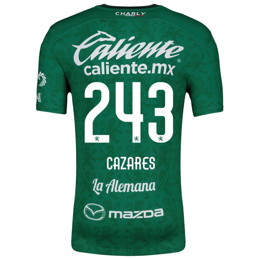 Kandiny Mujer Camiseta Juan Cázares #243 Verde Blanco 1ª Equipación 2024/25 La Camisa Chile