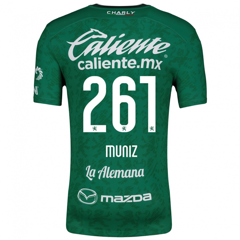 Kandiny Mujer Camiseta César Muñiz #261 Verde Blanco 1ª Equipación 2024/25 La Camisa Chile