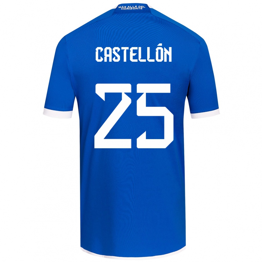 Kandiny Mujer Camiseta Gabriel Castellón #25 Azul Blanco 1ª Equipación 2024/25 La Camisa Chile