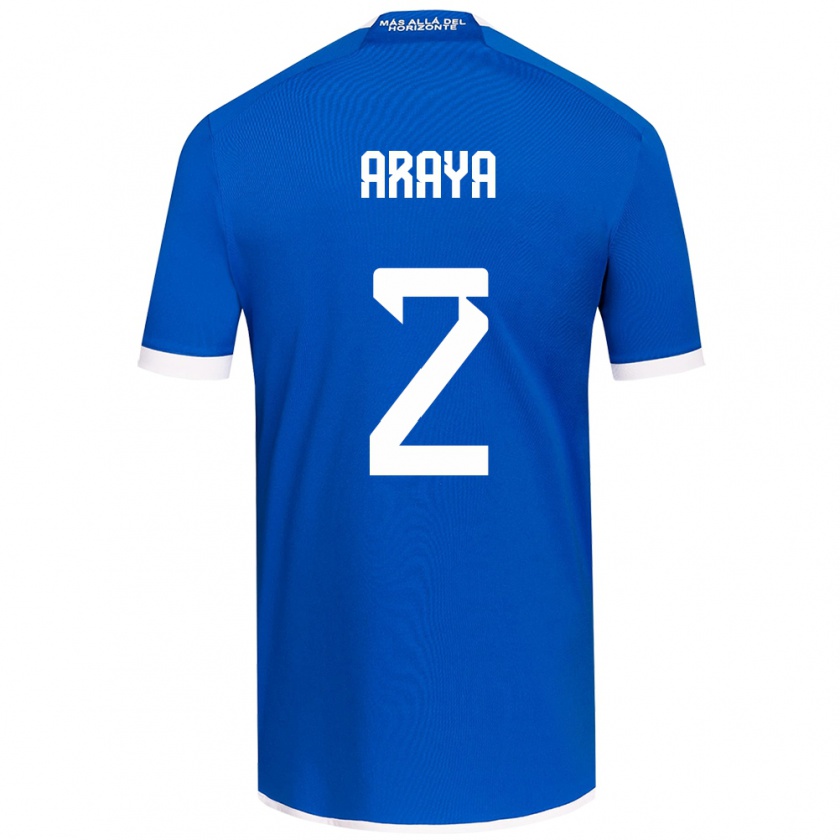 Kandiny Mujer Camiseta Fernanda Araya #2 Azul Blanco 1ª Equipación 2024/25 La Camisa Chile