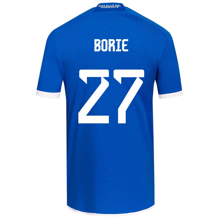 Kandiny Mujer Camiseta Emilie Borie #27 Azul Blanco 1ª Equipación 2024/25 La Camisa Chile