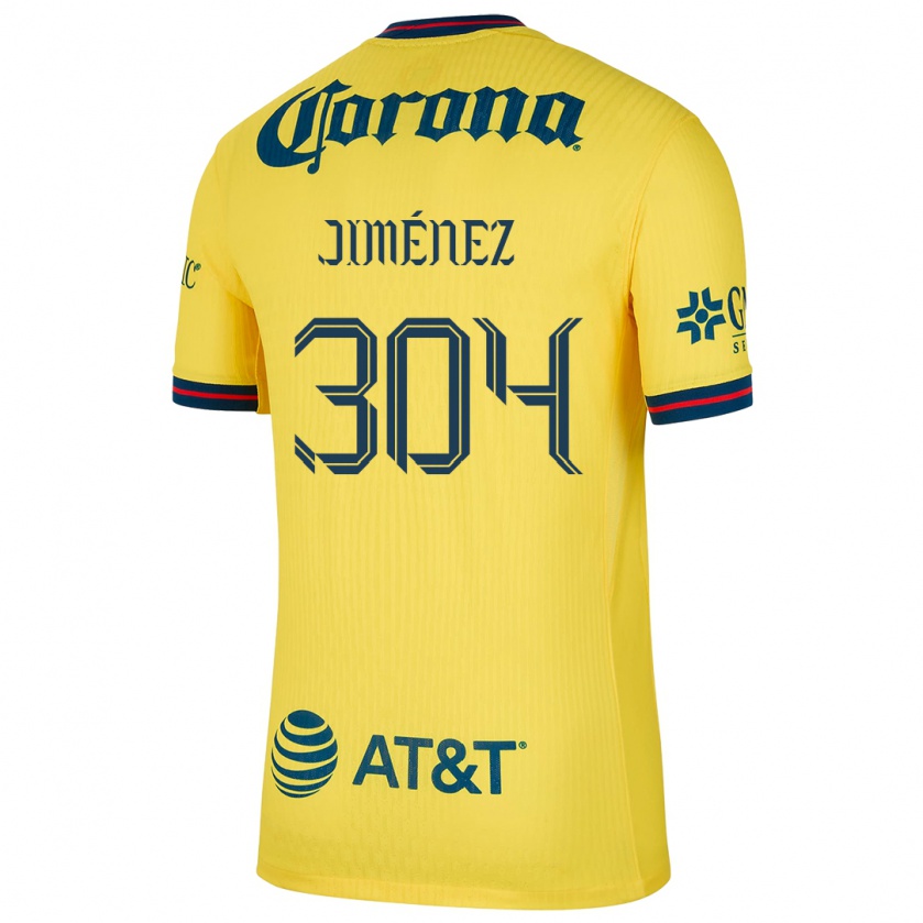 Kandiny Mujer Camiseta Derek Jiménez #304 Amarillo Azul 1ª Equipación 2024/25 La Camisa Chile