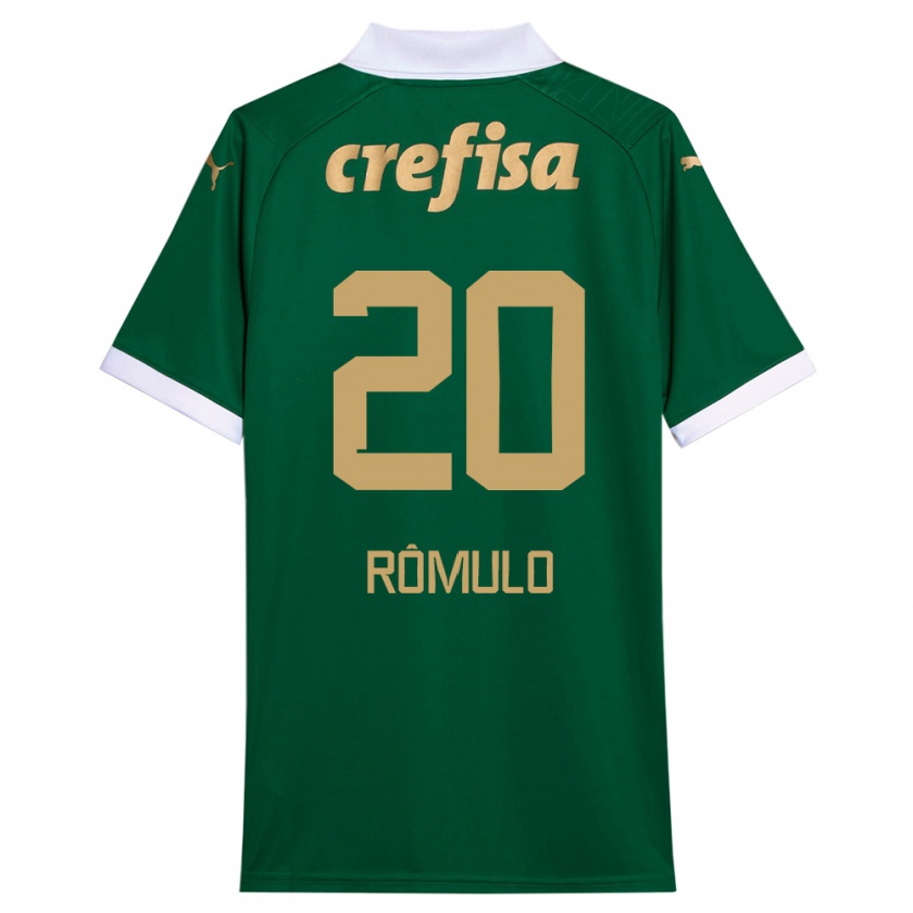 Kandiny Mujer Camiseta Rômulo #20 Verde Blanco 1ª Equipación 2024/25 La Camisa Chile