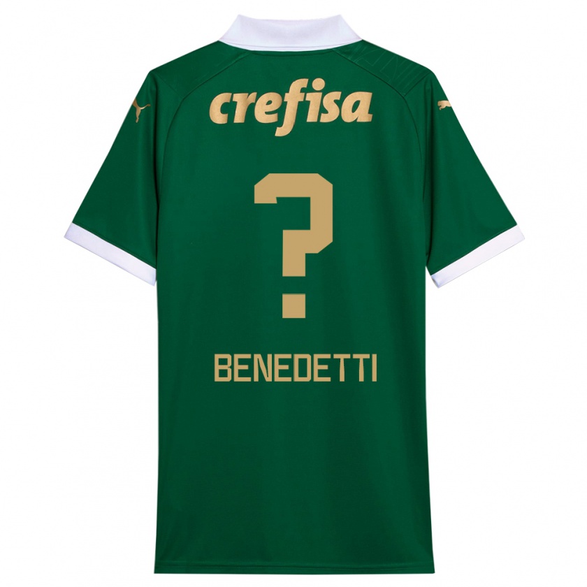 Kandiny Mujer Camiseta Luis Benedetti #0 Verde Blanco 1ª Equipación 2024/25 La Camisa Chile