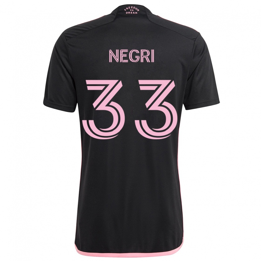 Kandiny Mujer Camiseta Franco Negri #33 Negro 2ª Equipación 2024/25 La Camisa Chile