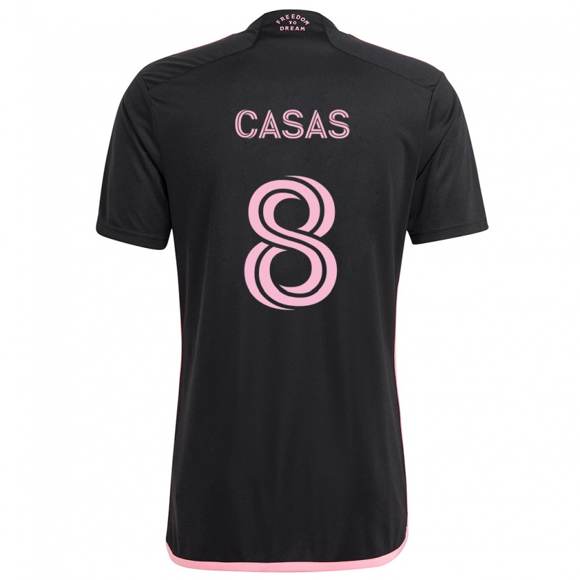 Kandiny Mujer Camiseta Pep Casas #8 Negro 2ª Equipación 2024/25 La Camisa Chile