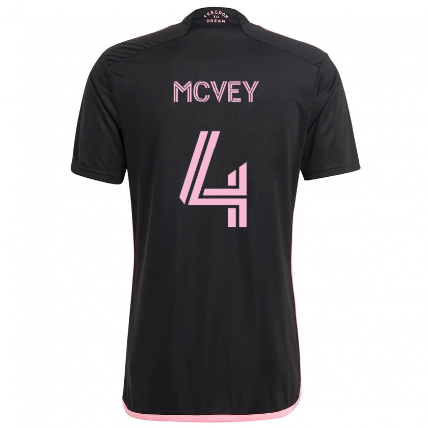 Kandiny Mujer Camiseta Christopher Mcvey #4 Negro 2ª Equipación 2024/25 La Camisa Chile