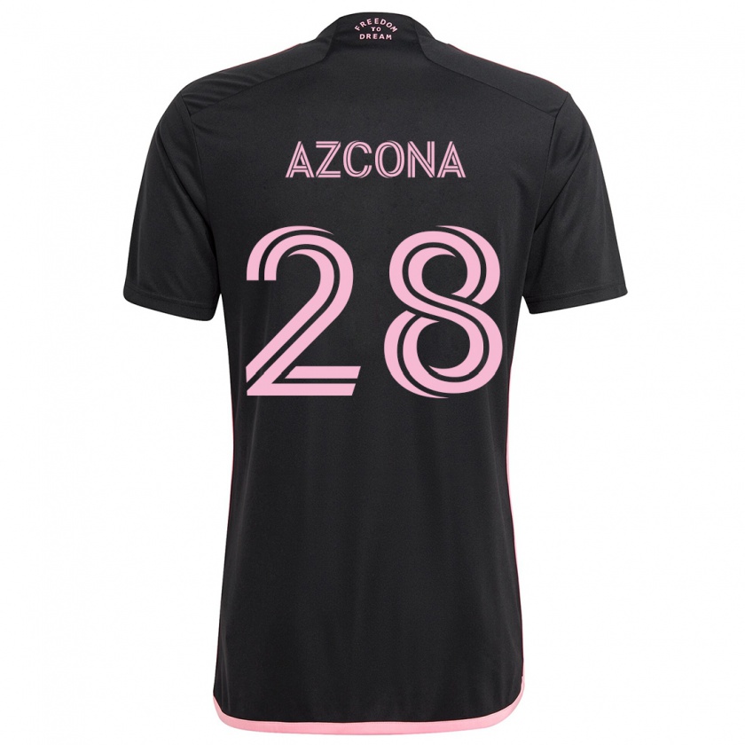 Kandiny Mujer Camiseta Edison Azcona #28 Negro 2ª Equipación 2024/25 La Camisa Chile