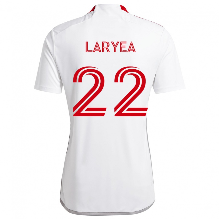 Kandiny Mujer Camiseta Richie Laryea #22 Blanco Rojo 2ª Equipación 2024/25 La Camisa Chile