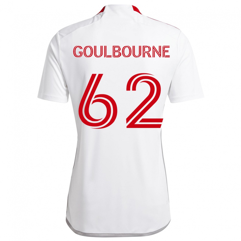 Kandiny Mujer Camiseta Rohan Goulbourne #62 Blanco Rojo 2ª Equipación 2024/25 La Camisa Chile