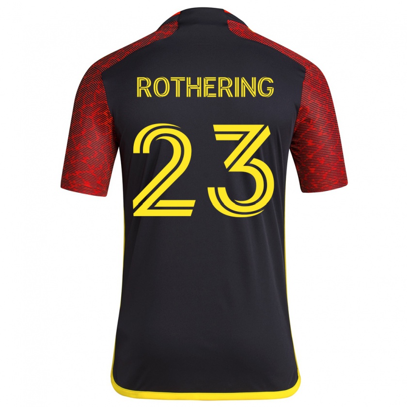 Kandiny Mujer Camiseta Holly Rothering #23 Negro Rojo 2ª Equipación 2024/25 La Camisa Chile