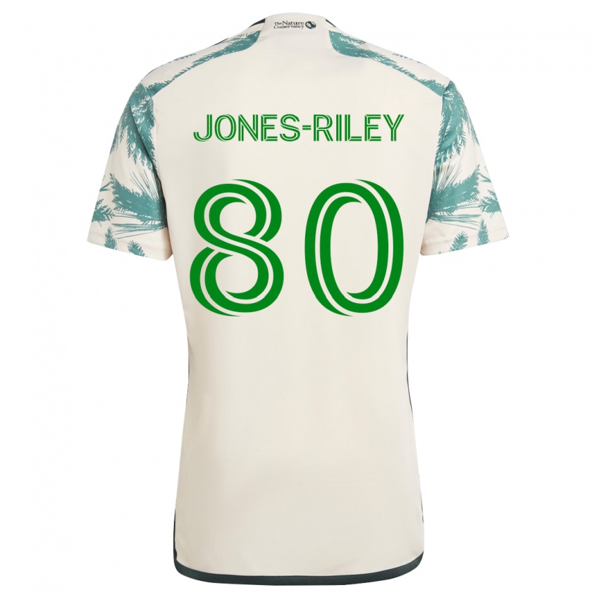 Kandiny Mujer Camiseta Jaden Jones-Riley #80 Beige Marrón 2ª Equipación 2024/25 La Camisa Chile