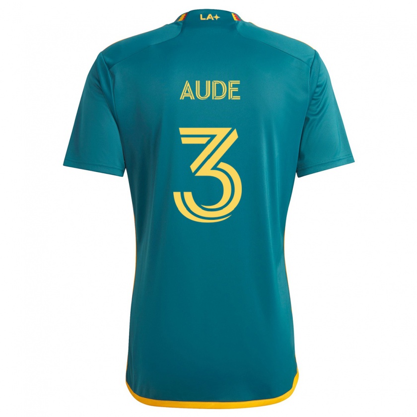 Kandiny Mujer Camiseta Julián Aude #3 Verde Amarillo 2ª Equipación 2024/25 La Camisa Chile