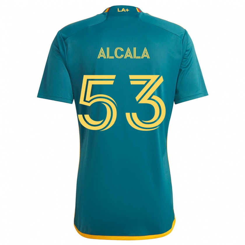 Kandiny Mujer Camiseta Álex Alcalá #53 Verde Amarillo 2ª Equipación 2024/25 La Camisa Chile