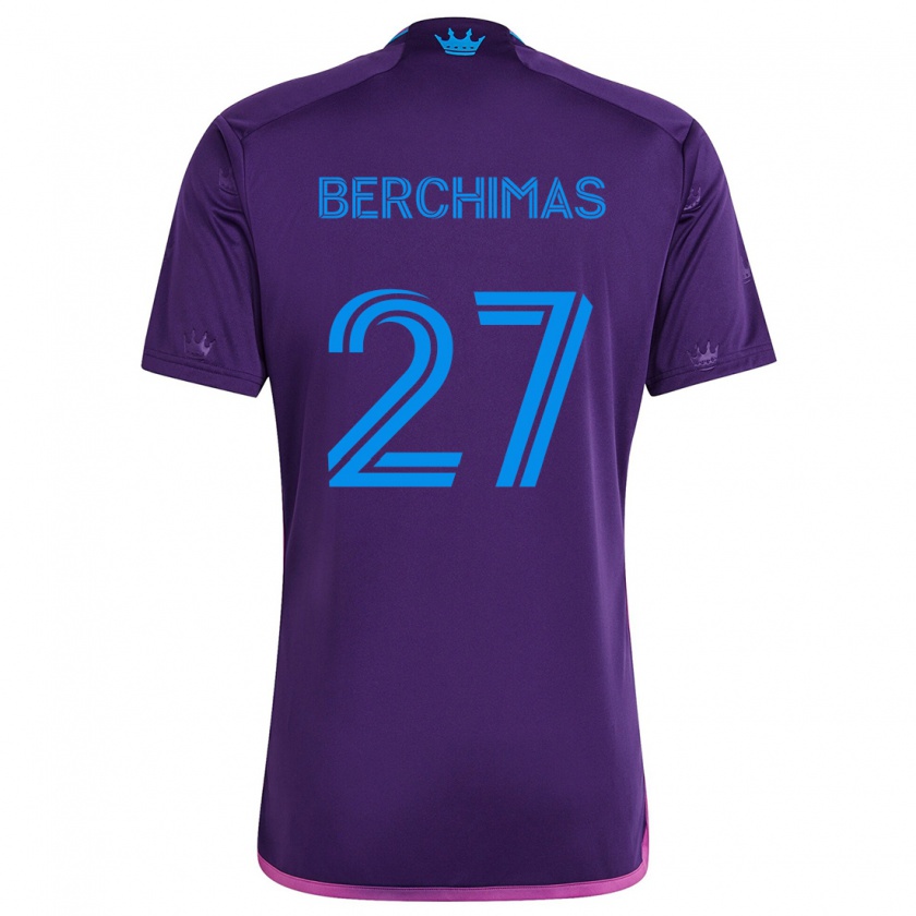 Kandiny Mujer Camiseta Nimfasha Berchimas #27 Azul Morado 2ª Equipación 2024/25 La Camisa Chile