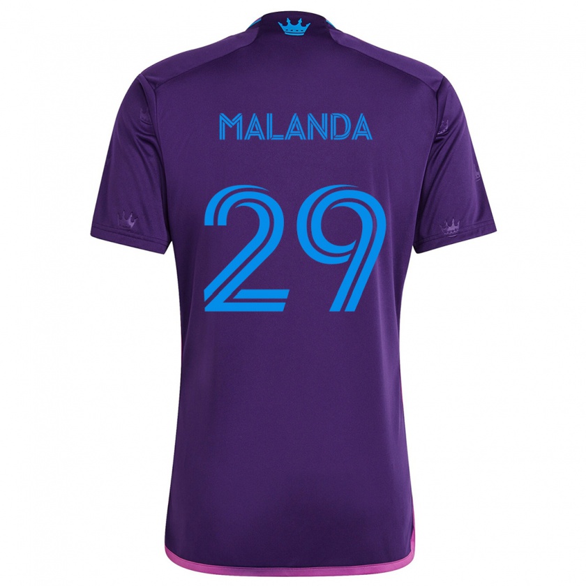 Kandiny Mujer Camiseta Adilson Malanda #29 Azul Morado 2ª Equipación 2024/25 La Camisa Chile