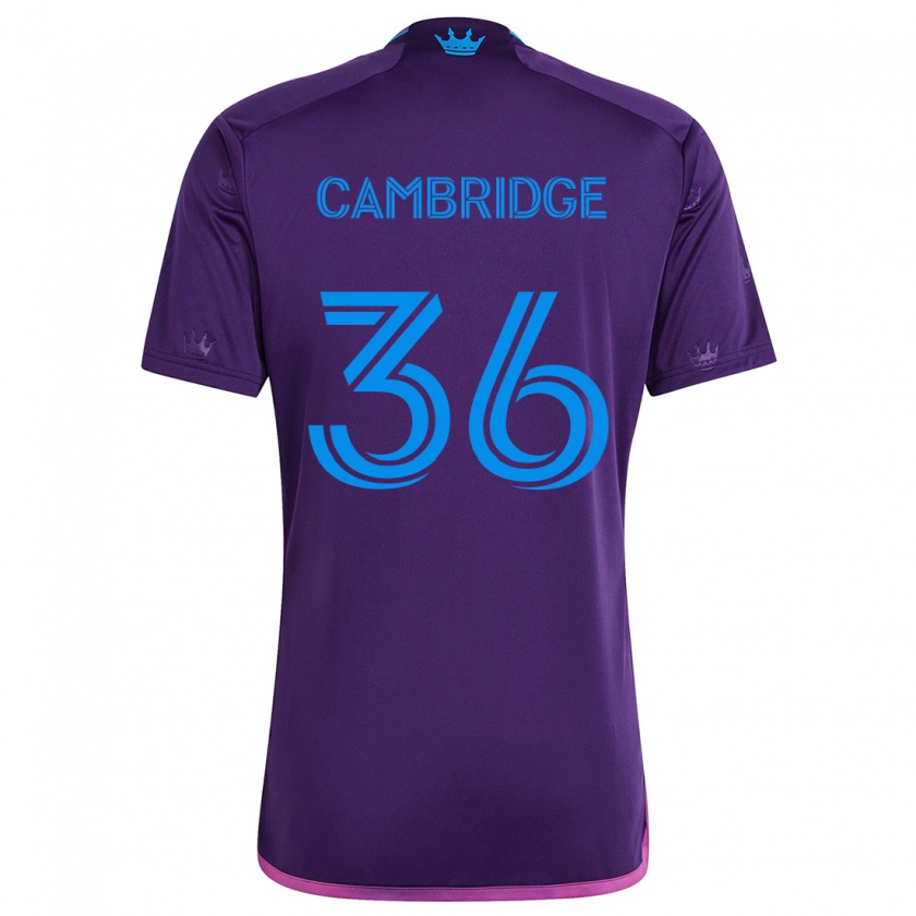 Kandiny Mujer Camiseta Brandon Cambridge #36 Azul Morado 2ª Equipación 2024/25 La Camisa Chile