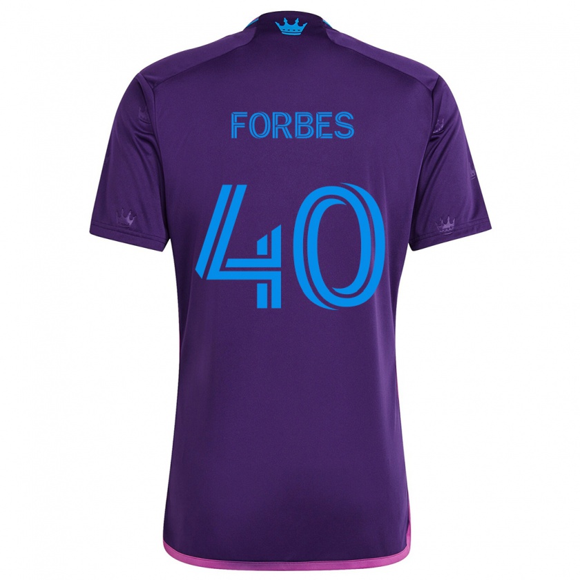 Kandiny Mujer Camiseta Jahlane Forbes #40 Azul Morado 2ª Equipación 2024/25 La Camisa Chile