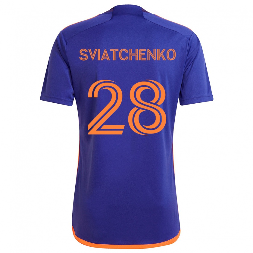 Kandiny Mujer Camiseta Erik Sviatchenko #28 Púrpura Naranja 2ª Equipación 2024/25 La Camisa Chile